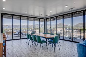 Rooftop clubroom with chef’s kitchen, grilling, dining, lounge
